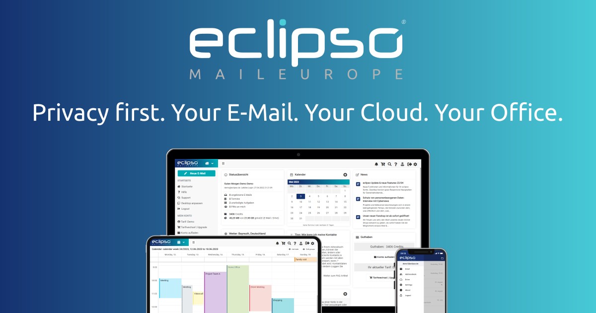 Preview image of website "eclipso Mail Europe. Privacy focused. Email &amp; Cloud Provider."